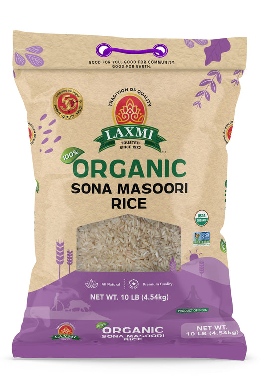 LX. ORGANIC SONA MASOORI RICE 10 LB